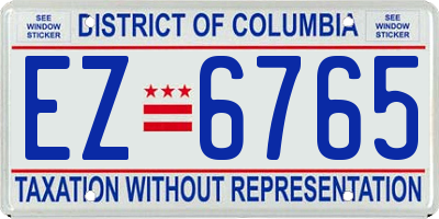 DC license plate EZ6765