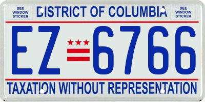 DC license plate EZ6766