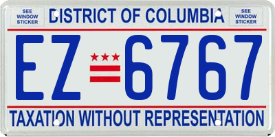 DC license plate EZ6767