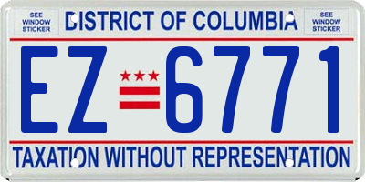 DC license plate EZ6771