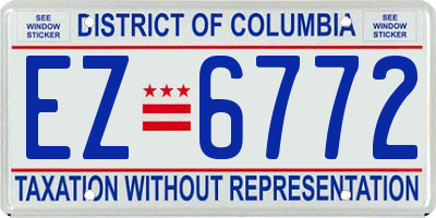 DC license plate EZ6772