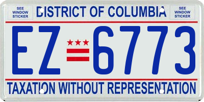 DC license plate EZ6773