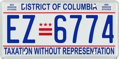 DC license plate EZ6774