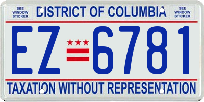 DC license plate EZ6781