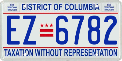 DC license plate EZ6782