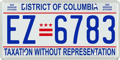 DC license plate EZ6783