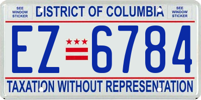 DC license plate EZ6784