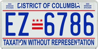 DC license plate EZ6786