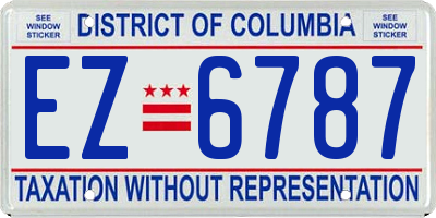 DC license plate EZ6787