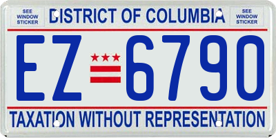 DC license plate EZ6790