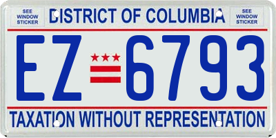 DC license plate EZ6793