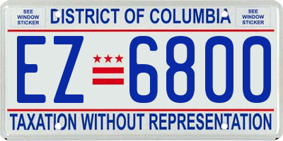 DC license plate EZ6800