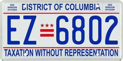 DC license plate EZ6802