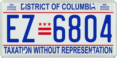 DC license plate EZ6804