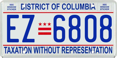 DC license plate EZ6808