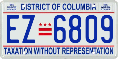 DC license plate EZ6809