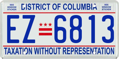 DC license plate EZ6813