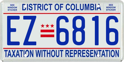 DC license plate EZ6816