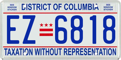 DC license plate EZ6818