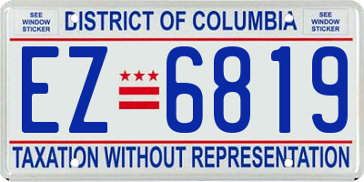 DC license plate EZ6819