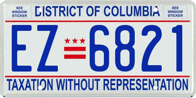 DC license plate EZ6821