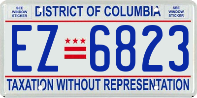 DC license plate EZ6823