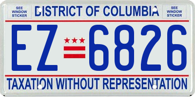 DC license plate EZ6826