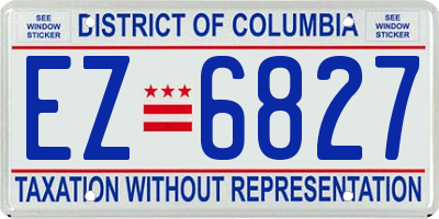 DC license plate EZ6827