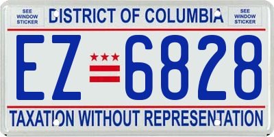 DC license plate EZ6828