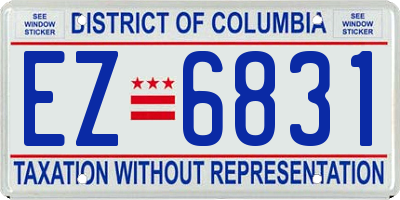 DC license plate EZ6831