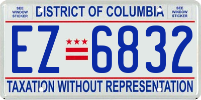 DC license plate EZ6832