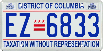 DC license plate EZ6833