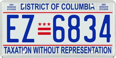 DC license plate EZ6834