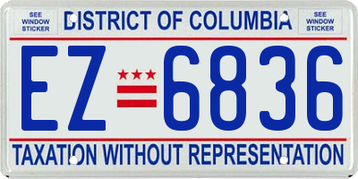 DC license plate EZ6836