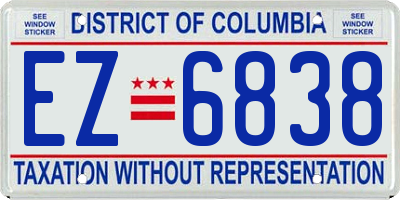 DC license plate EZ6838