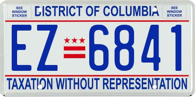 DC license plate EZ6841