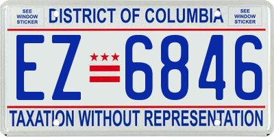 DC license plate EZ6846