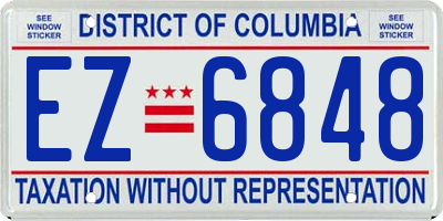 DC license plate EZ6848