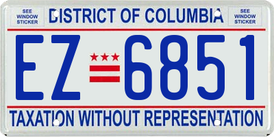 DC license plate EZ6851