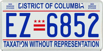 DC license plate EZ6852