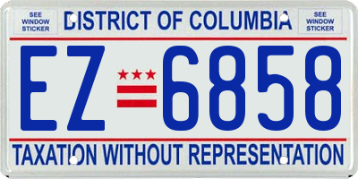 DC license plate EZ6858