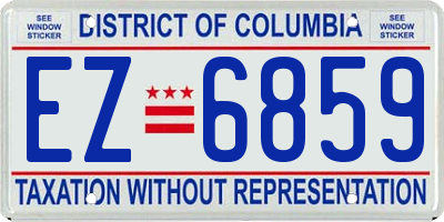 DC license plate EZ6859