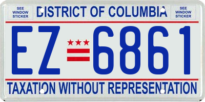 DC license plate EZ6861