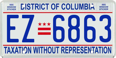 DC license plate EZ6863