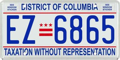 DC license plate EZ6865