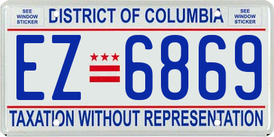 DC license plate EZ6869