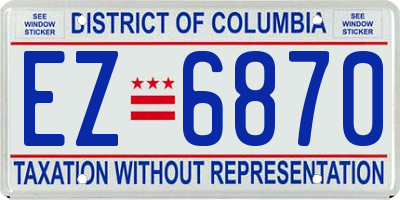 DC license plate EZ6870