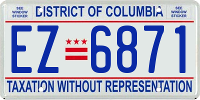 DC license plate EZ6871