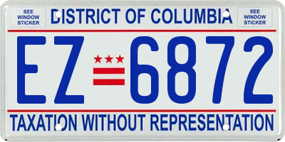 DC license plate EZ6872