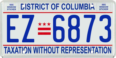 DC license plate EZ6873